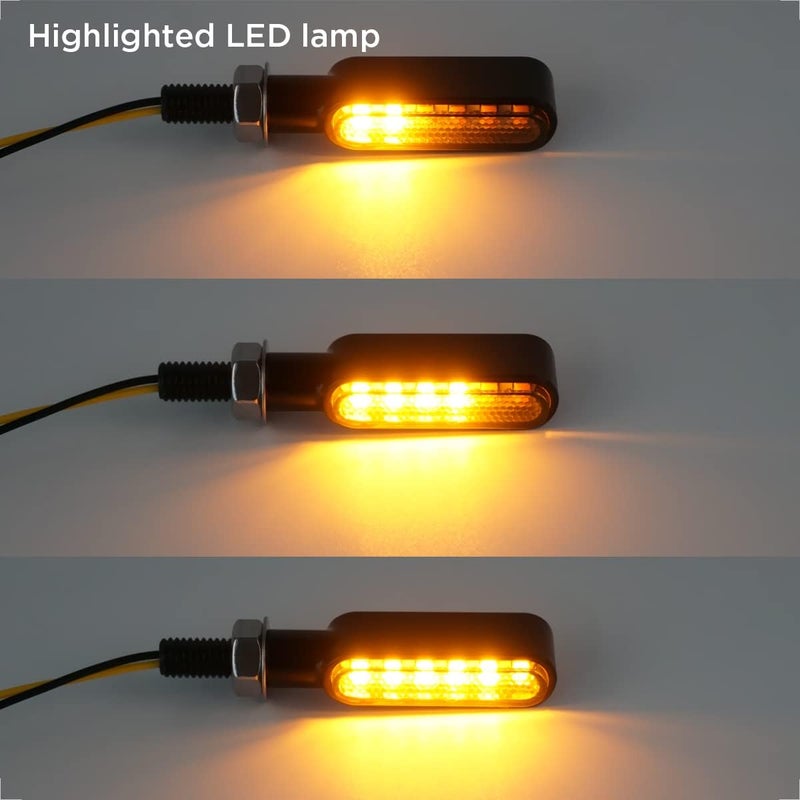 evermotor 2PCS Mini LED Motorcycle Turn Signal Lights, 12V Super Bright Waterproof Universal Blinkers Indicators Compatible with Harley Sportster Honda Yamaha Suzuki Kawasaki Motorcycle Blinkers - Image 2